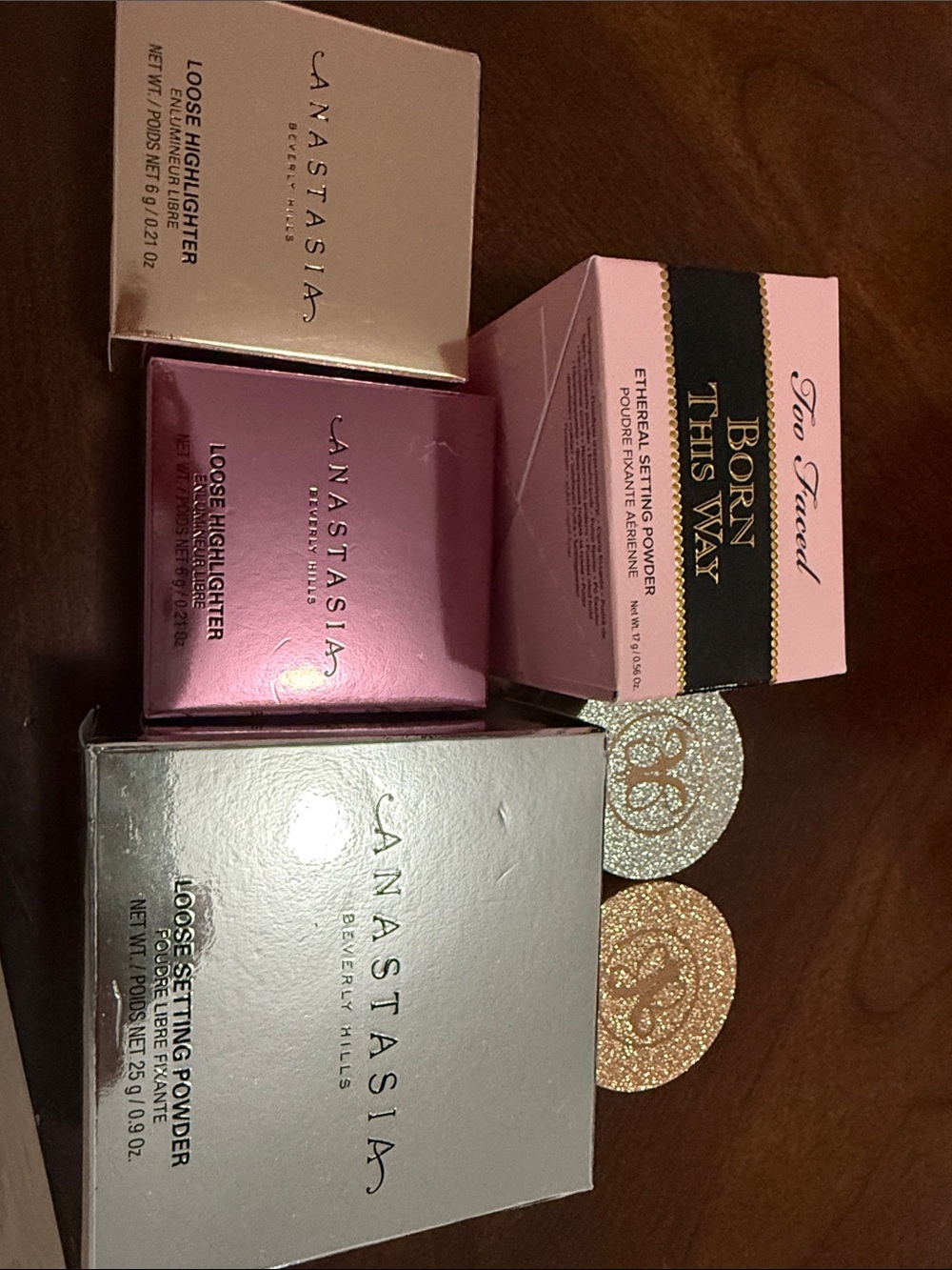 Bundle highlighters and setting powders
